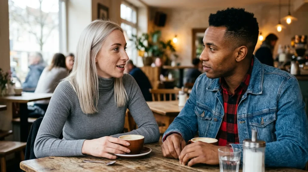 positive signs healthy relationships – two people in active listening during an intimate conversation